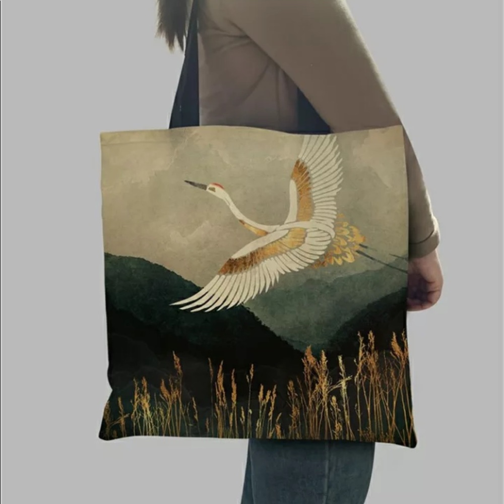 Burlap Tote Bag , line bag , canvas shopper , Printed Tote Bag , printed bag